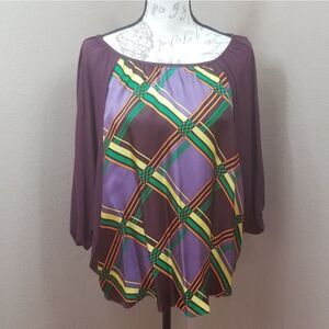 Voom Plum Bat Wing Retro Rockabilly Top Large (2601)